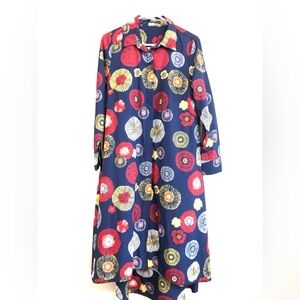 eShakti Navy Floral Patterned Dress